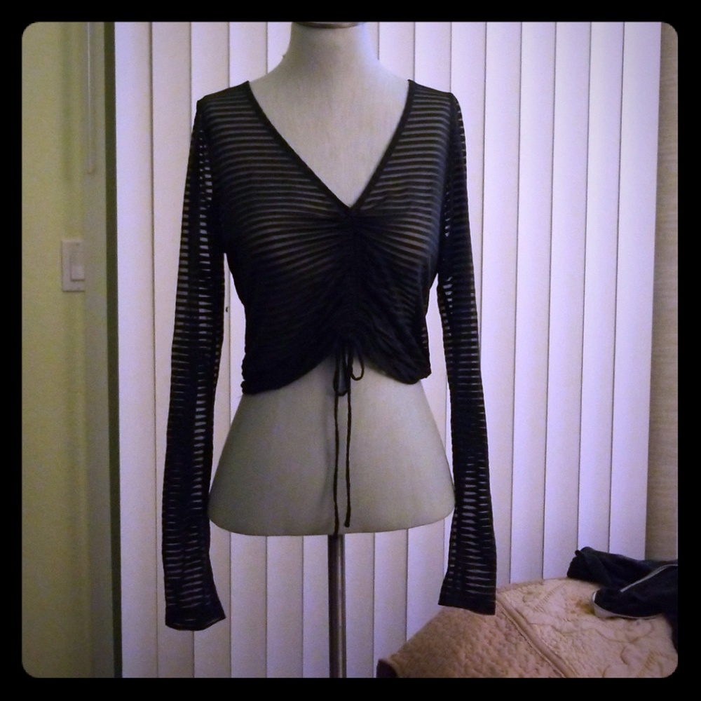 Urban Outfitters sheer long sleeve crop